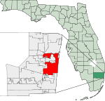 Map of Florida highlighting Fort Lauderdale